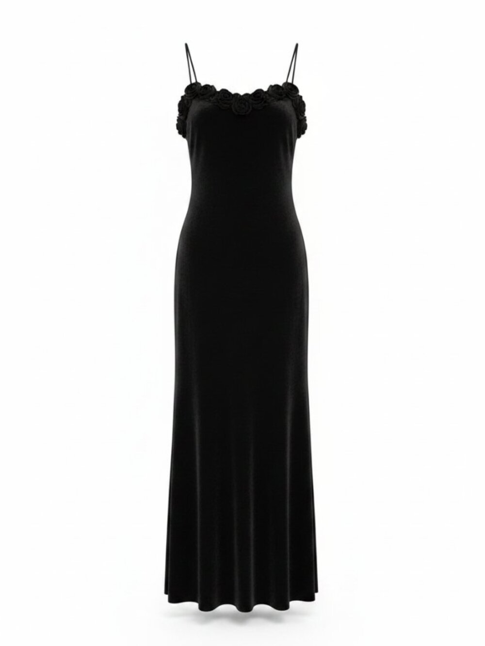 Vintage 90's Night Way Collections Velvet Rose Maxi Dress